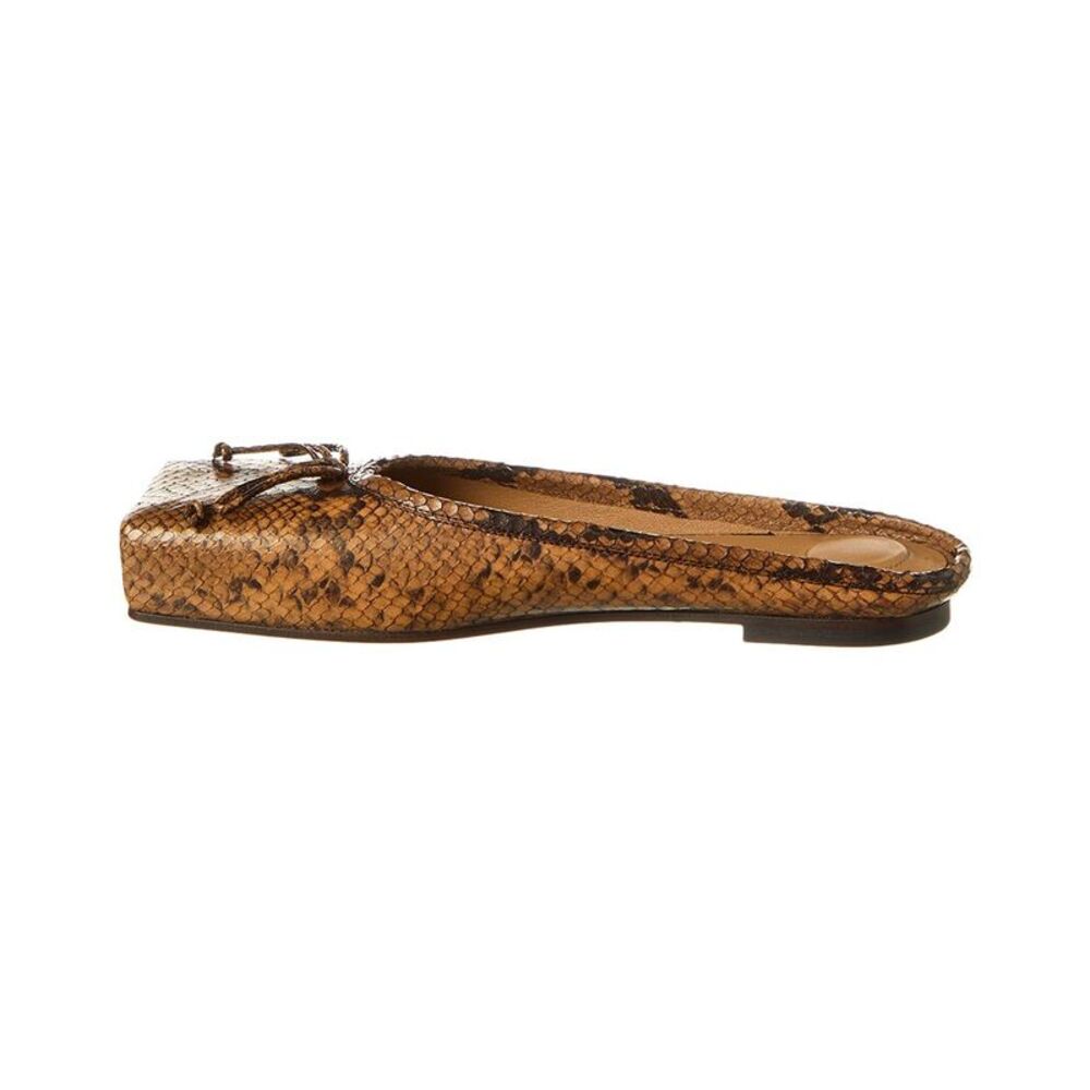 Jacquemus Snake-Embossed Leather Ballet Flat, Brown - Picture 2 of 5